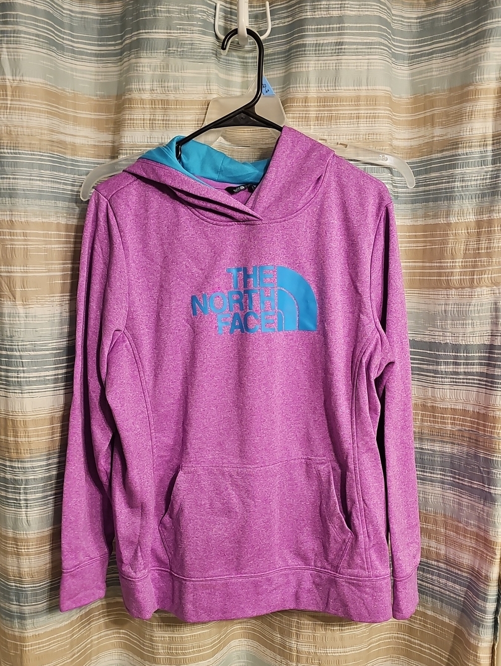 The North Face Women's Purple  Hoodie with Teal Logo